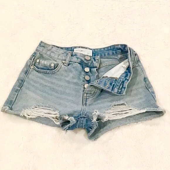 Banjara 1 (24) Button Fly Distressed Denim Women’s Jeans Shorts Mid Rise - Picture 6 of 6